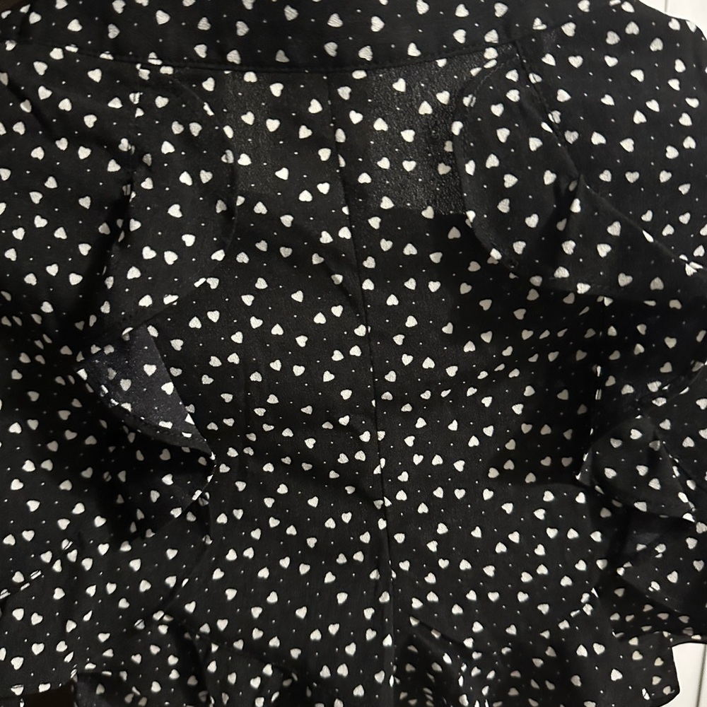 Women’s shorts, blue blush brand, black with small white hearts, …